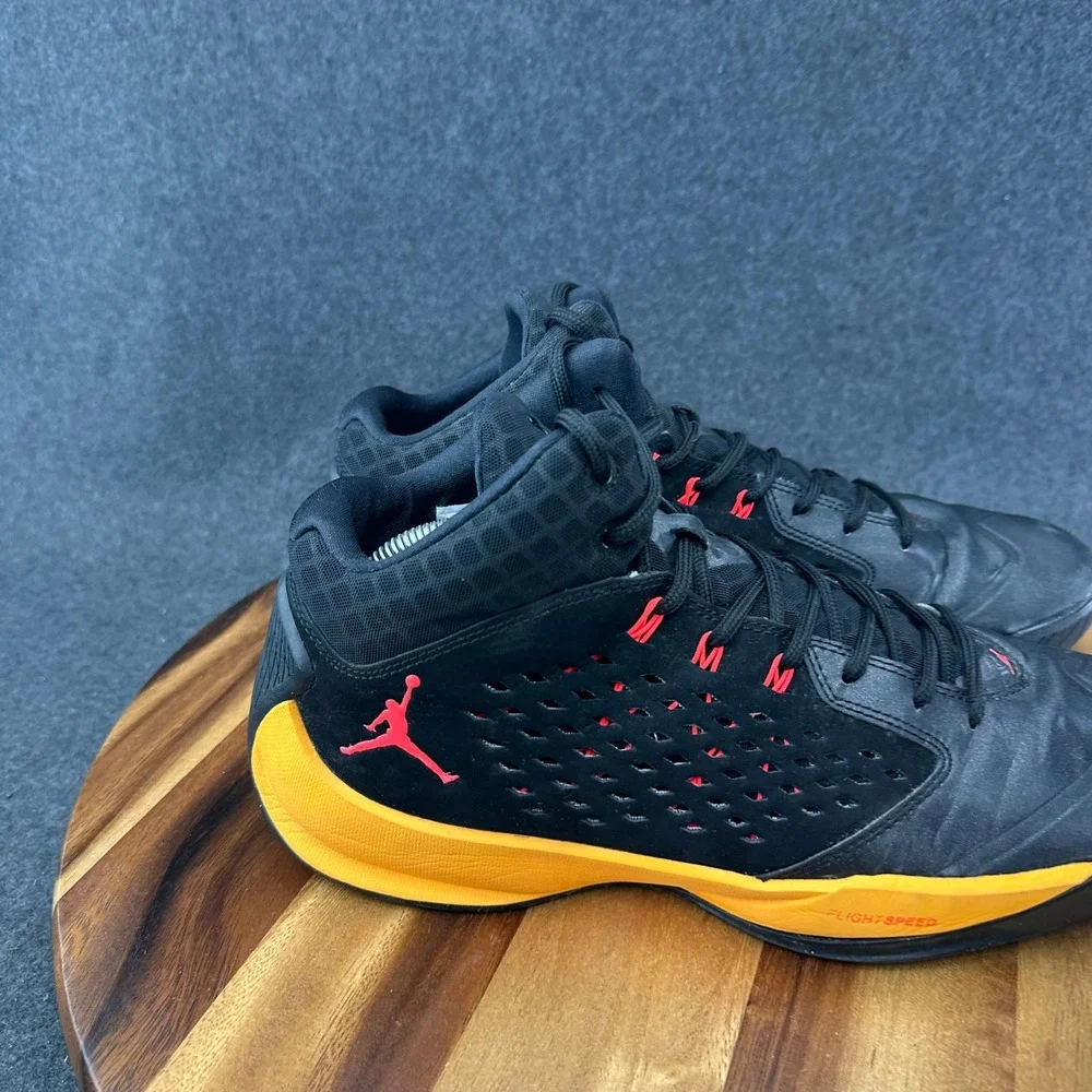 Nike Air Jordan Rising High Men's 11 Black Orange Flight Plate Sneakers Athletic